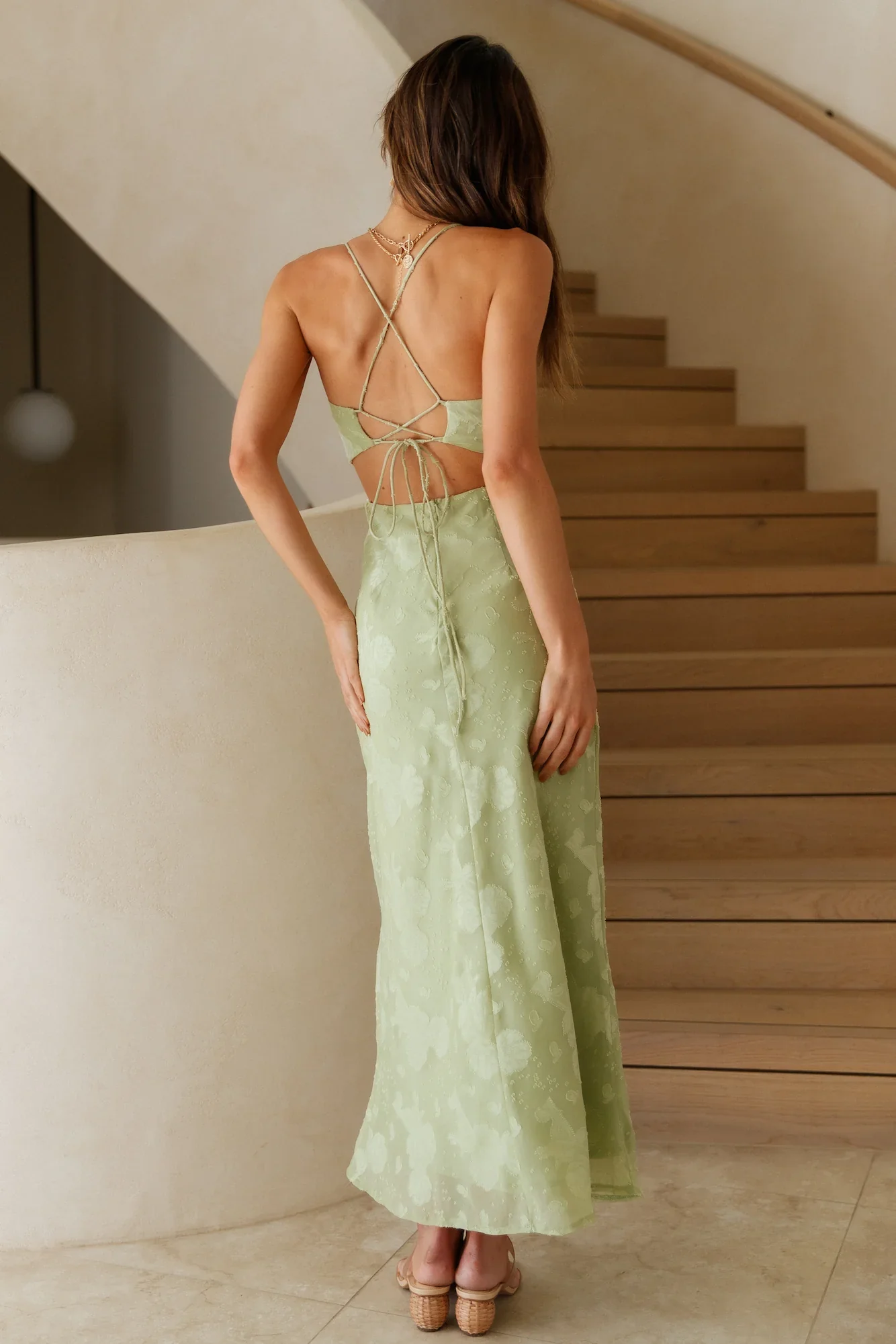 Cascalone Maxi Dress Sage - luluinthesky