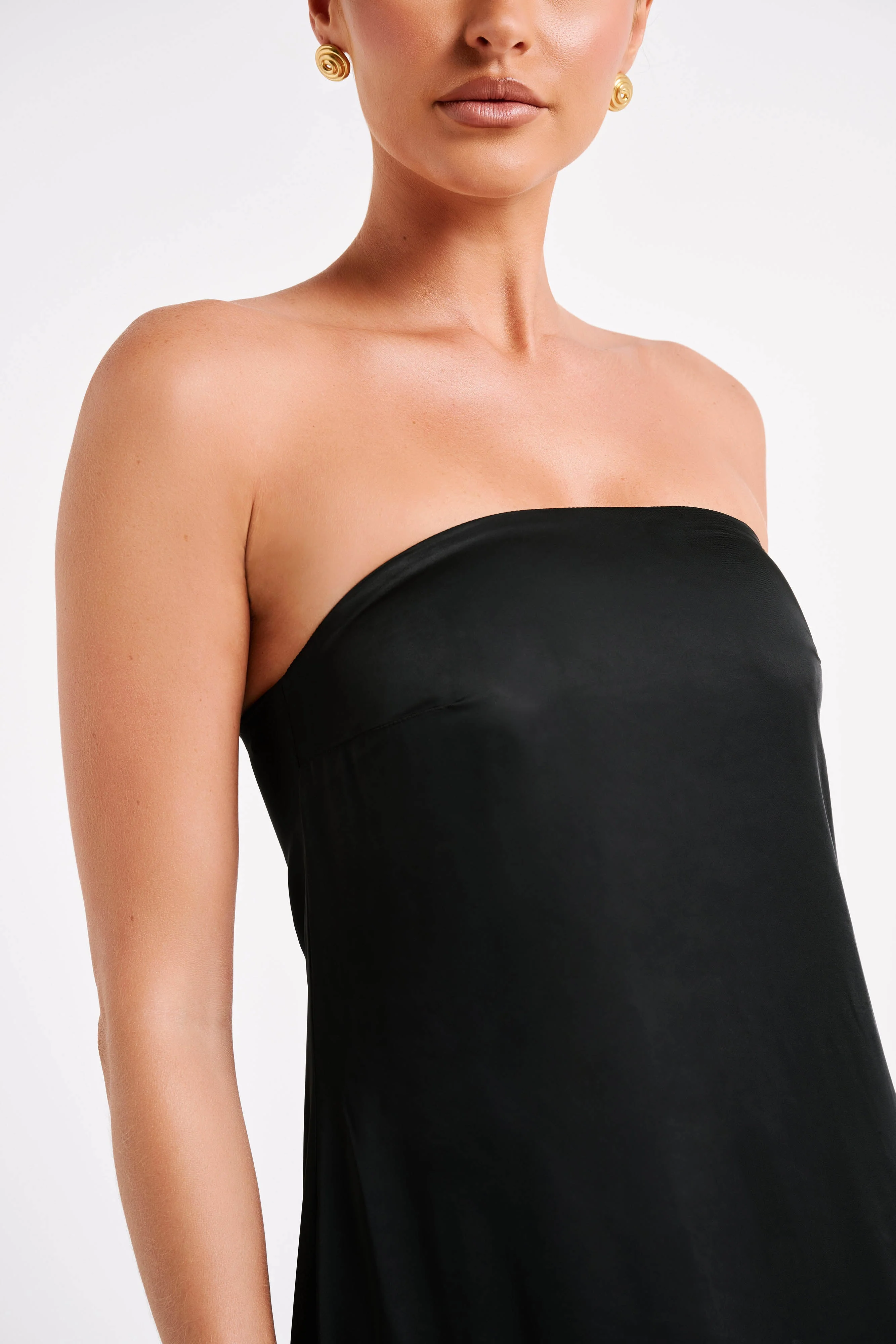 Luisa Strapless Maxi Dress - Black - luluinthesky