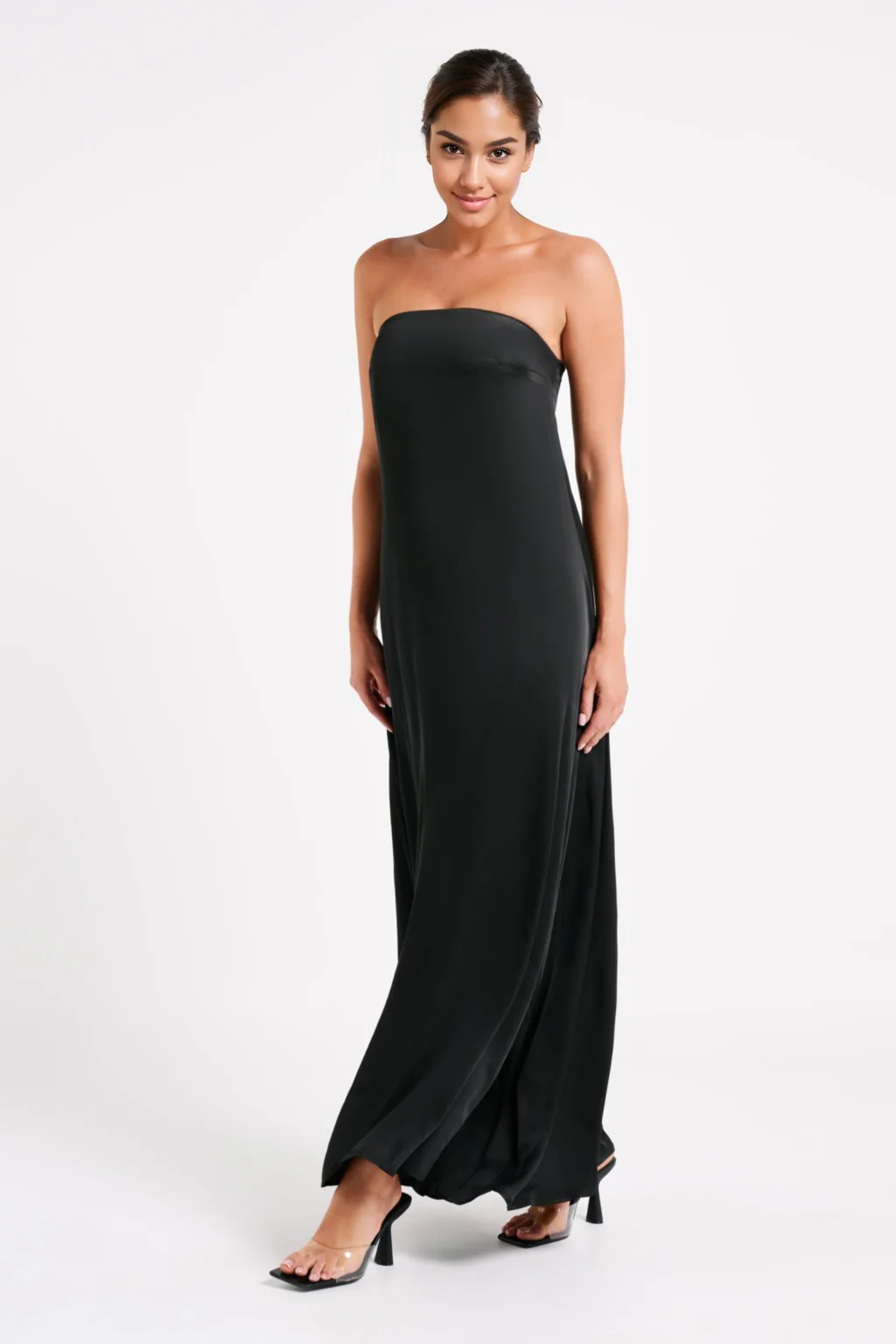 Luisa Strapless Maxi Dress - Black - luluinthesky