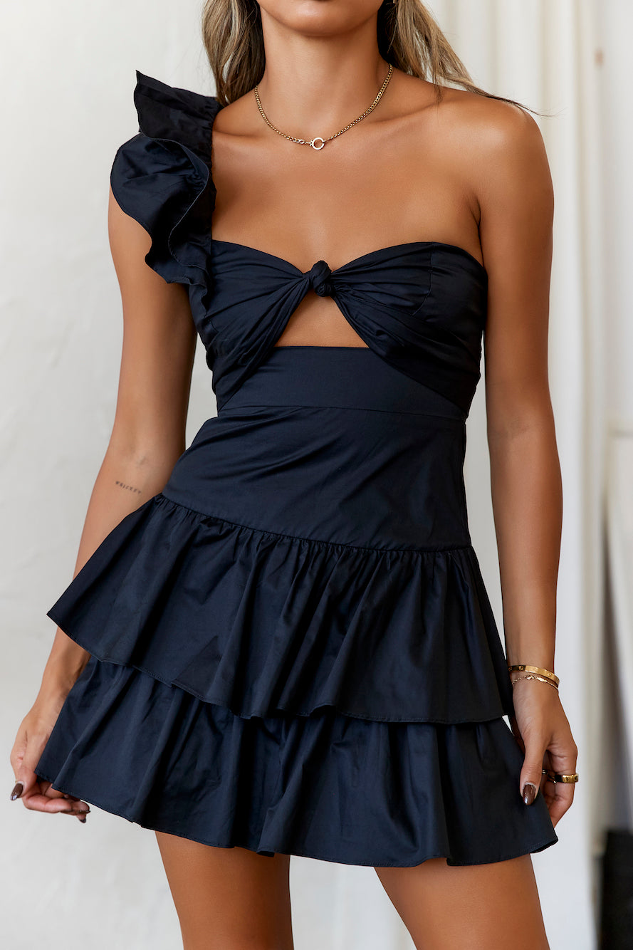 Ruffled Out Dress Black - luluinthesky