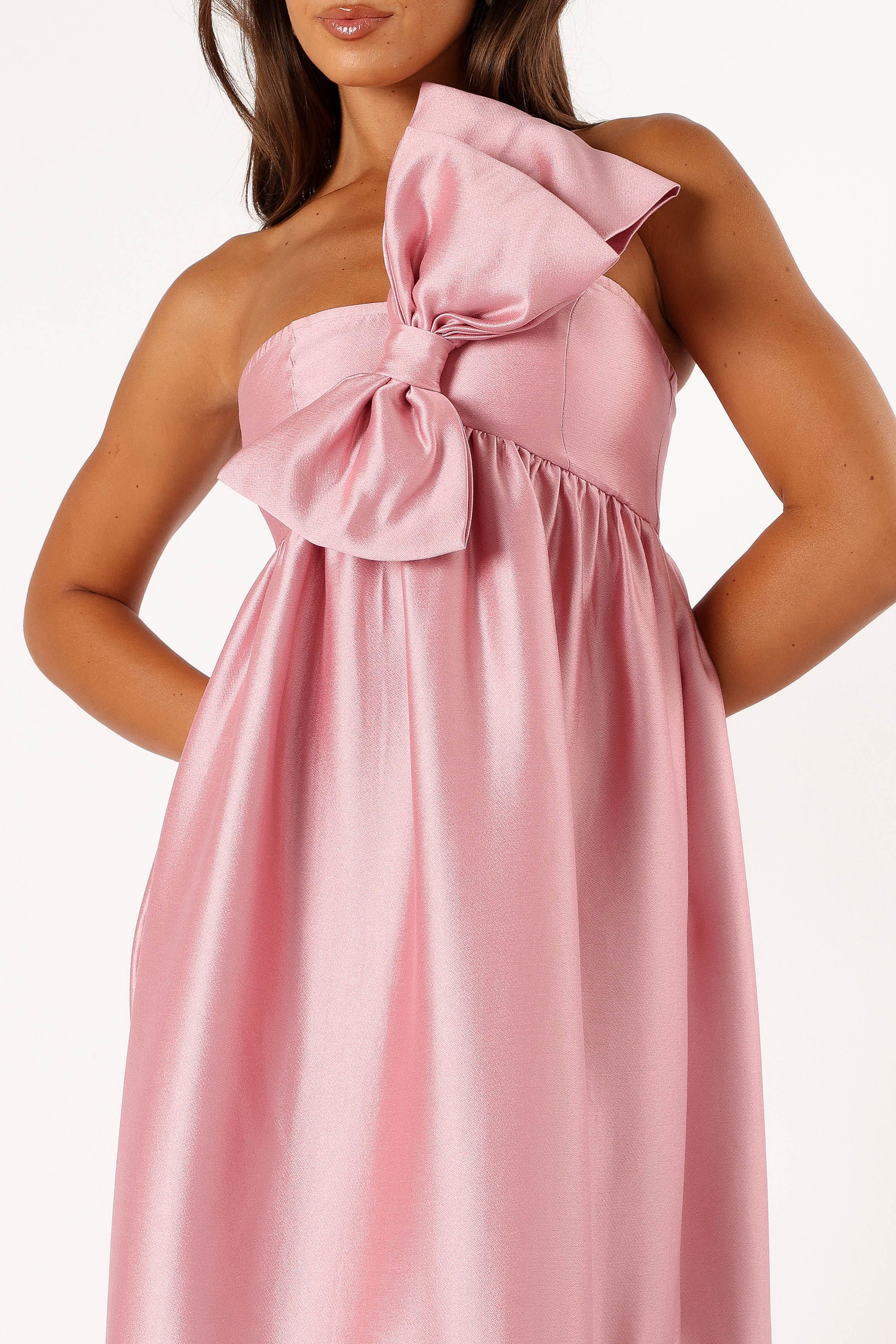 Betina Bow Front Maxi Dress - Dusty Rose - luluinthesky