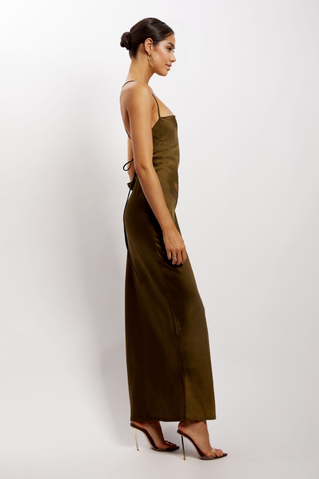 Sydney Straight Neck Slip Maxi Dress - Khaki - luluinthesky