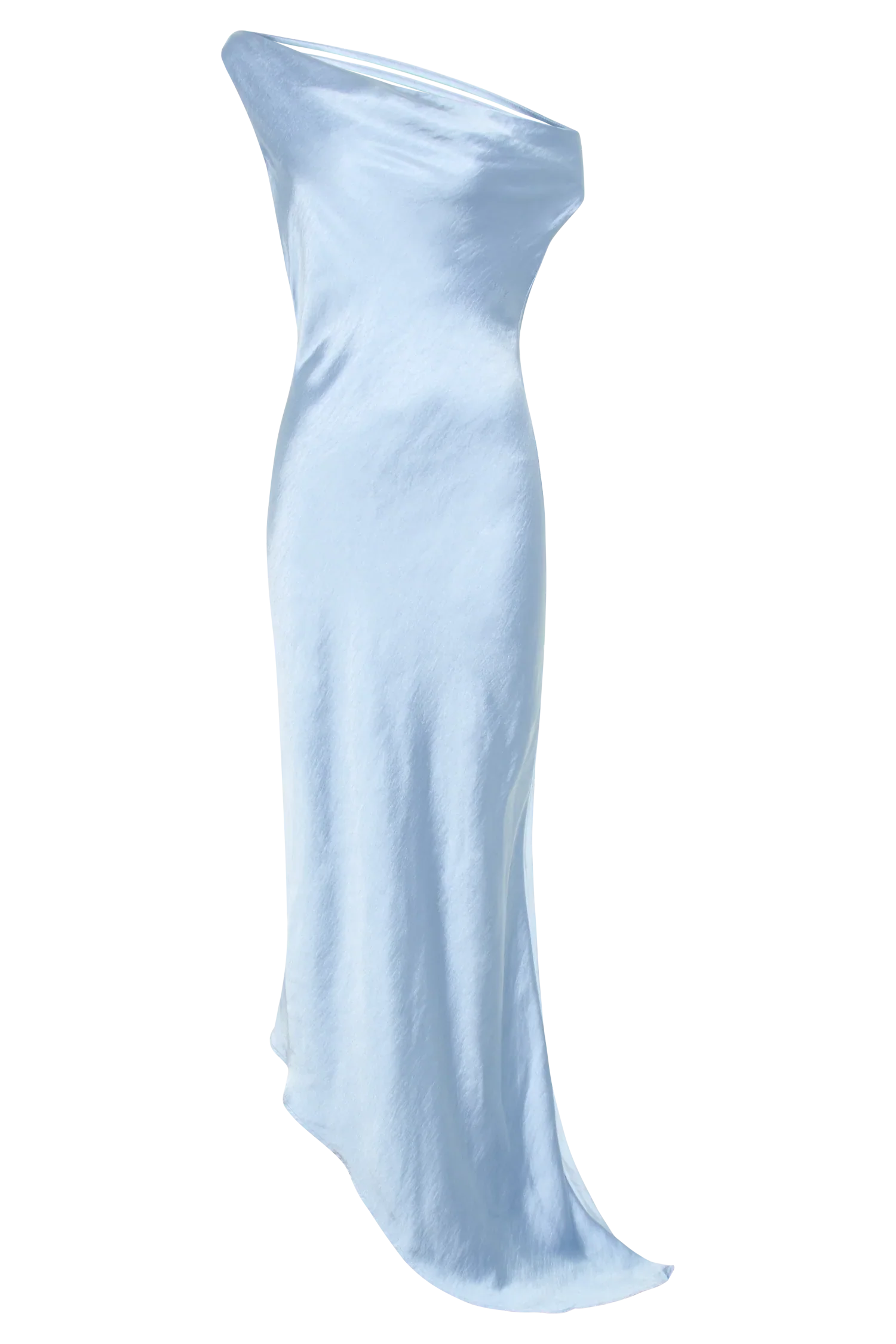 Yvette Slip Maxi Dress With Asymmetrical Hem - Cornflower Blue - luluinthesky