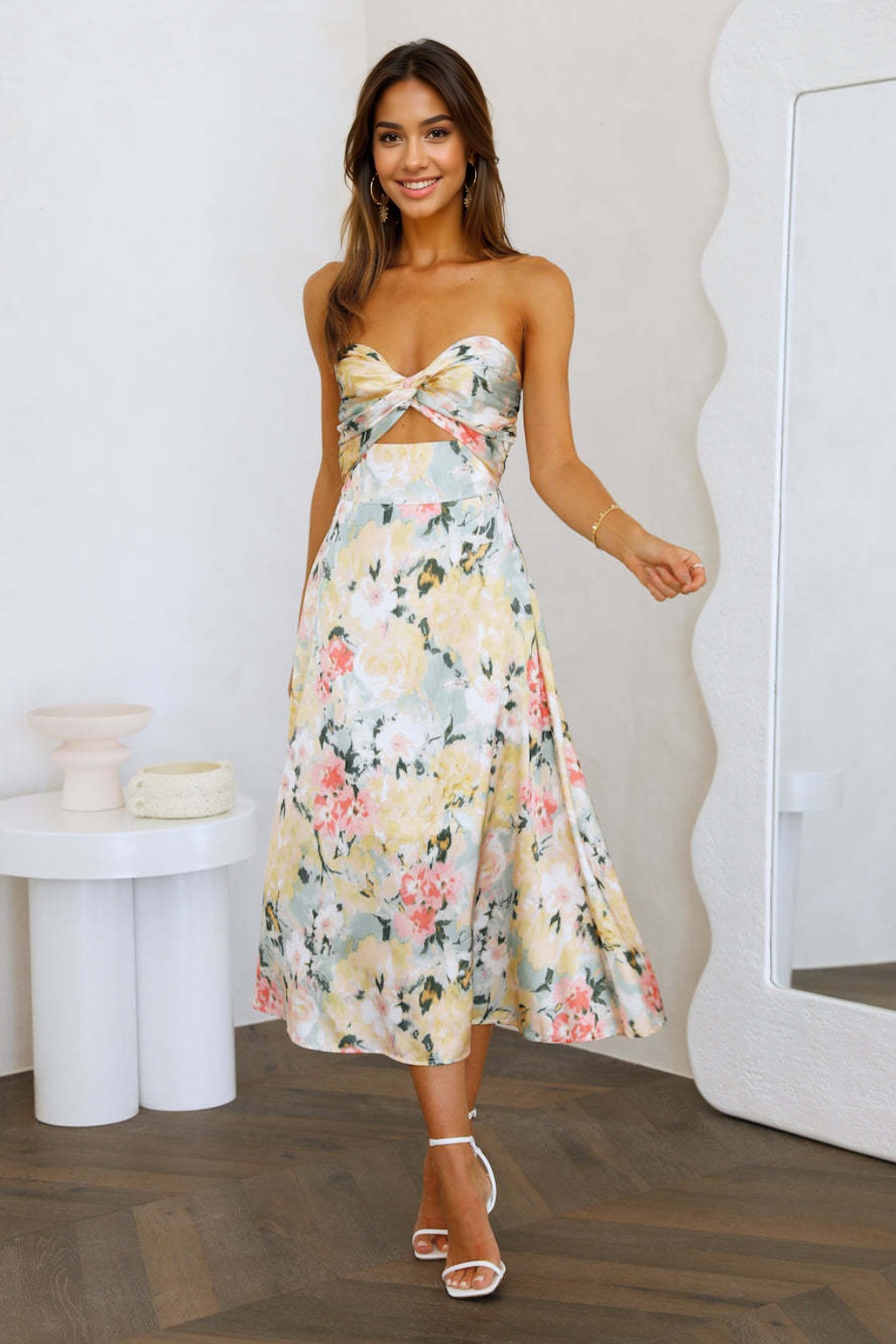 Scenic Drives Midi Dress Floral - luluinthesky
