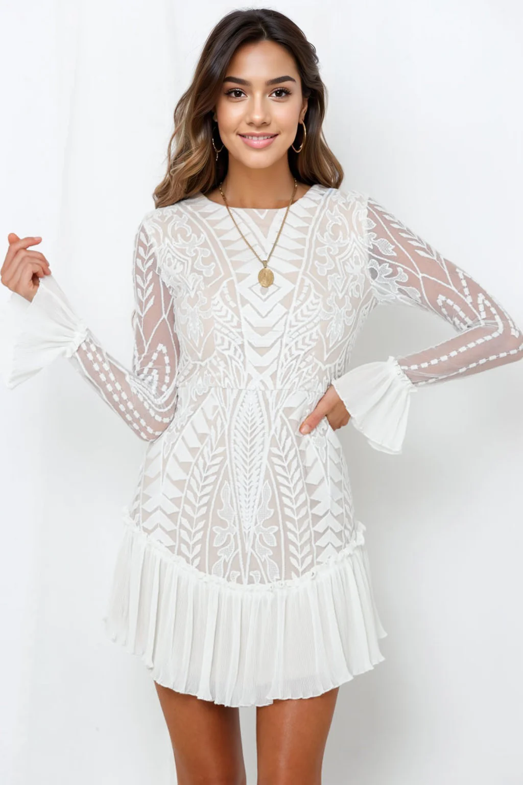 Spend All Your Time Waiting Dress White - luluinthesky