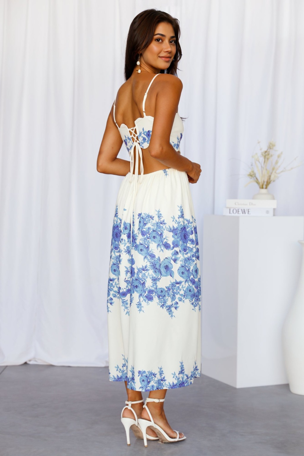 Sunny Times Midi Dress Blue - luluinthesky