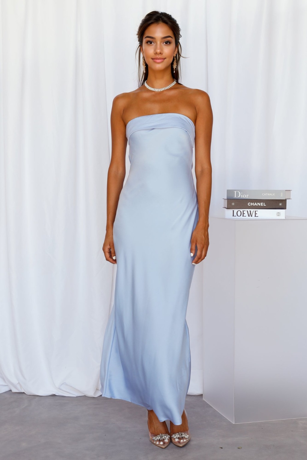 Coolness Calling Satin Maxi Dress Blue - luluinthesky