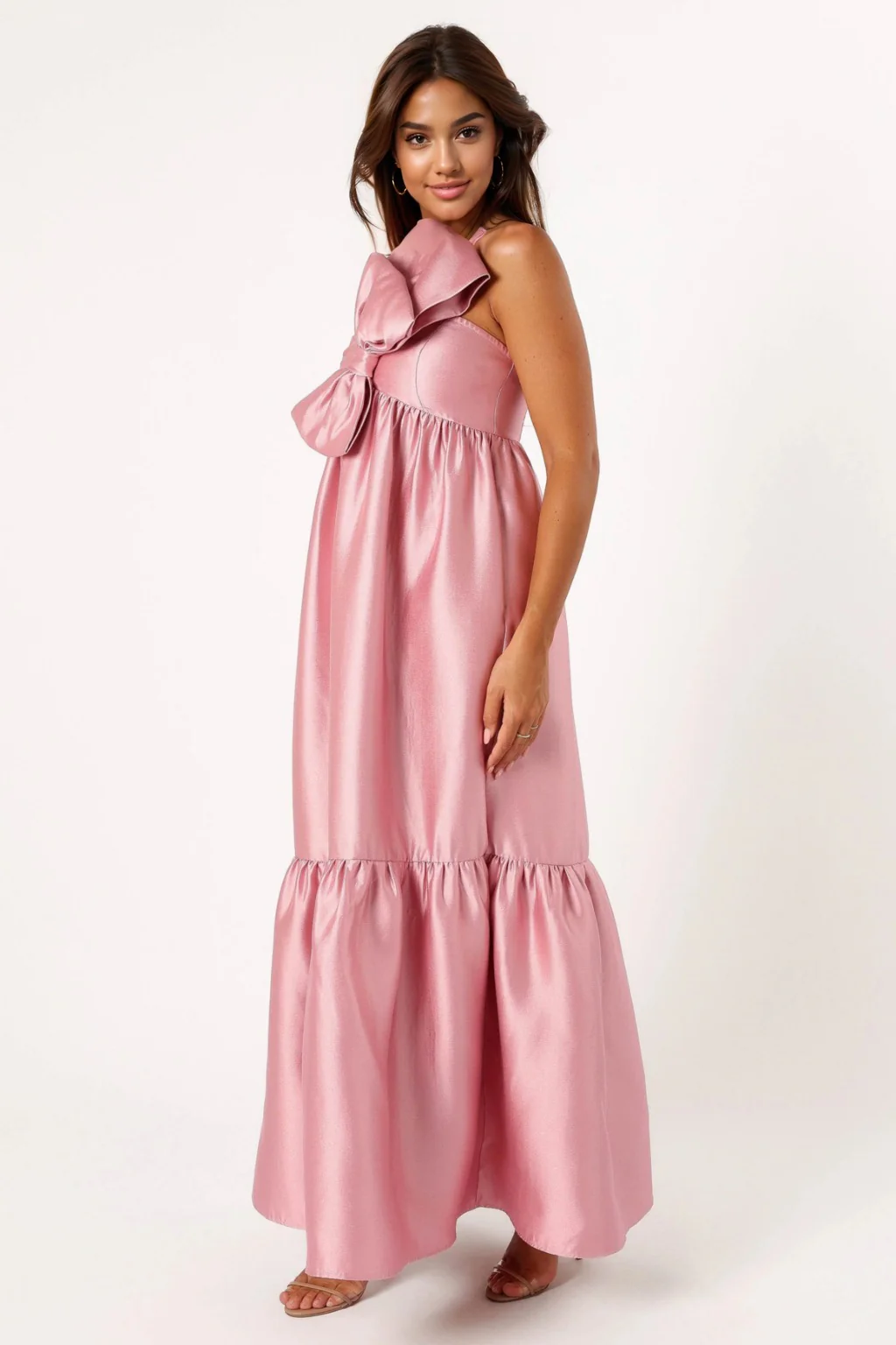 Betina Bow Front Maxi Dress - Dusty Rose - luluinthesky