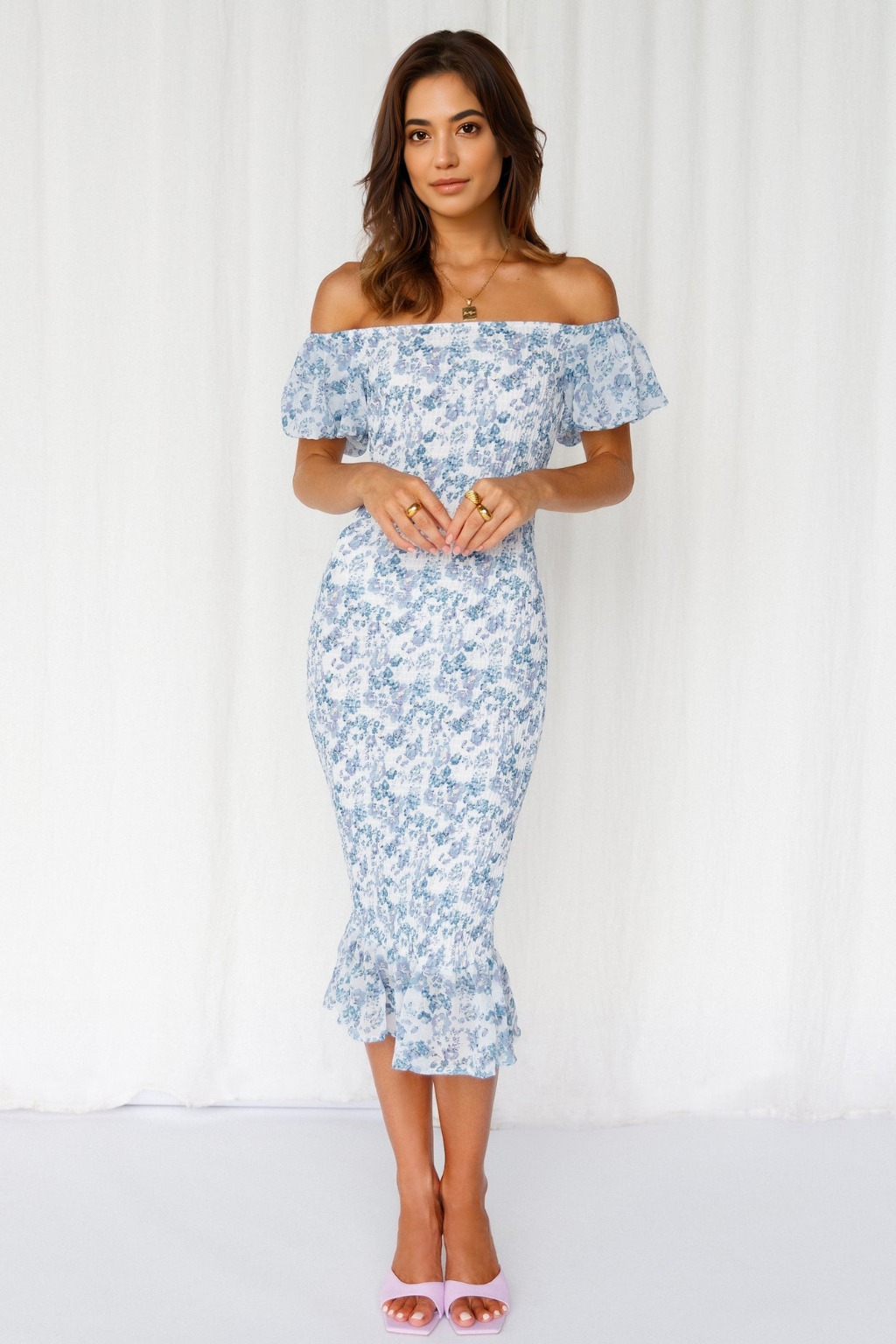 Blessings Midi Dress Blue - luluinthesky