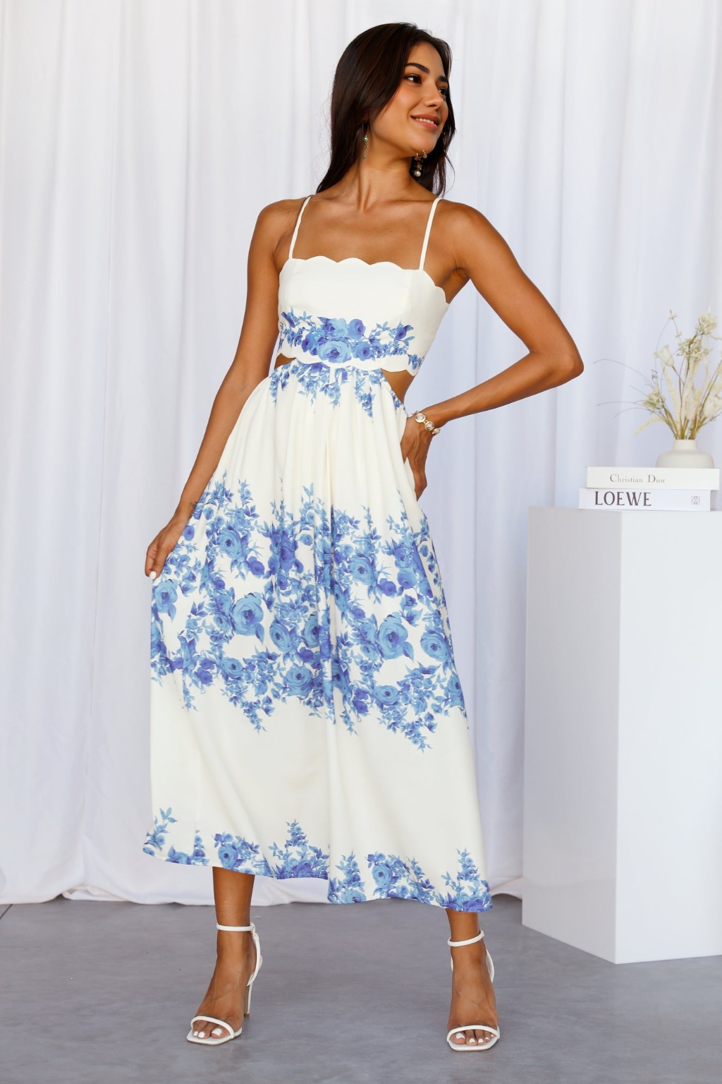 Sunny Times Midi Dress Blue - luluinthesky