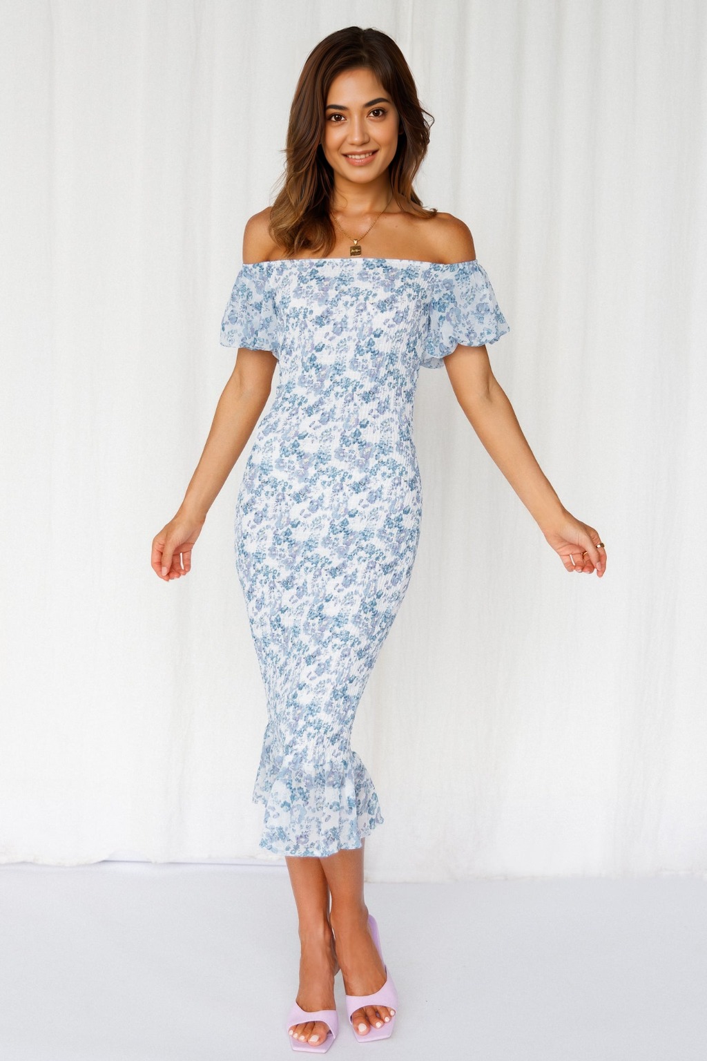Blessings Midi Dress Blue - luluinthesky