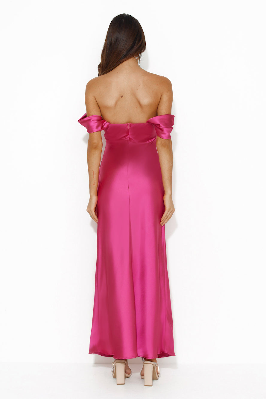 Shine Of Pearls Satin Maxi Dress Pink - luluinthesky