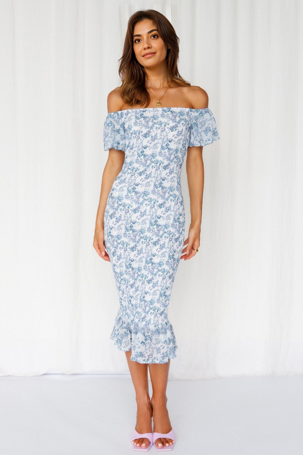 Blessings Midi Dress Blue - luluinthesky