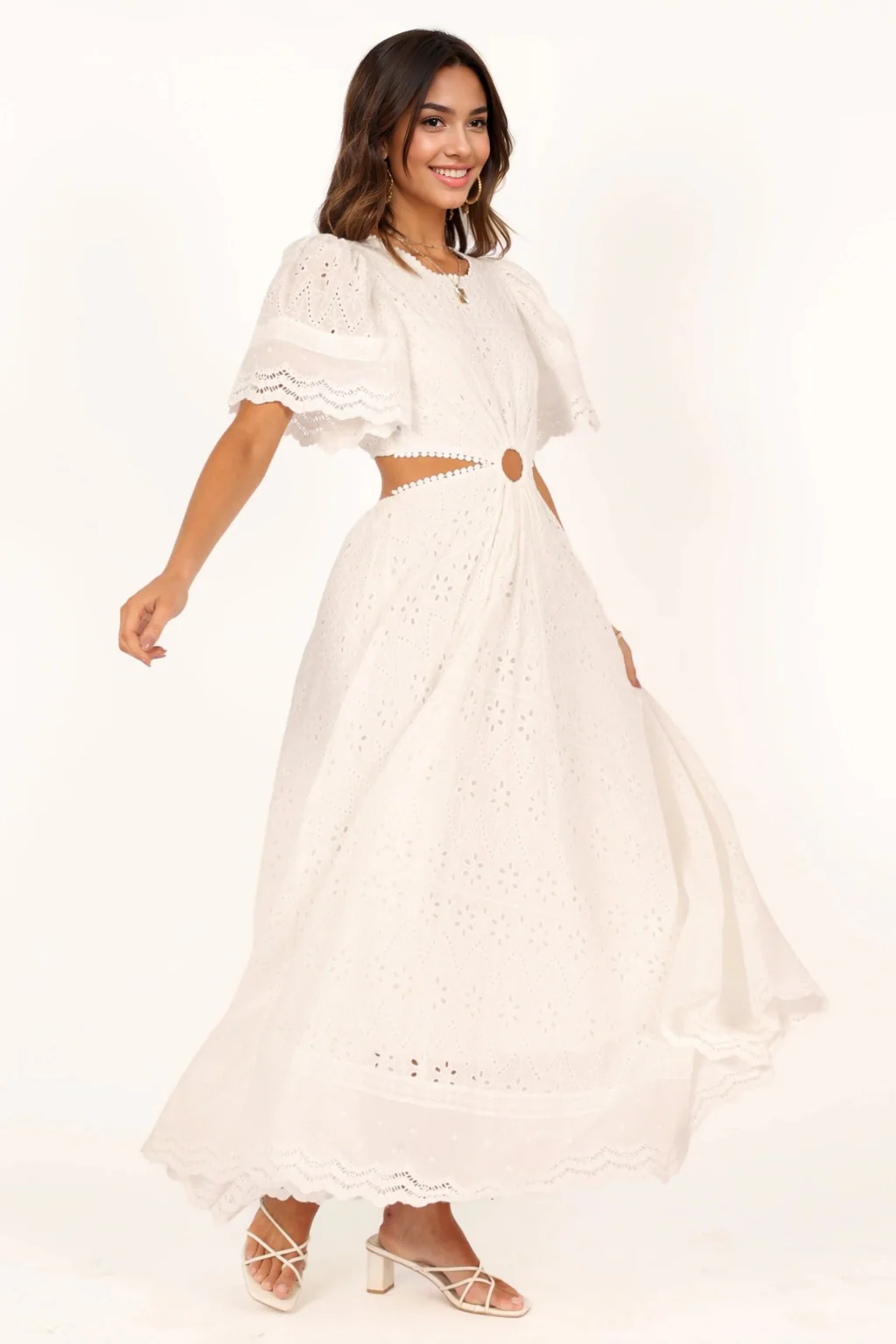 Merletto Cut Out Maxi Dress - White - luluinthesky