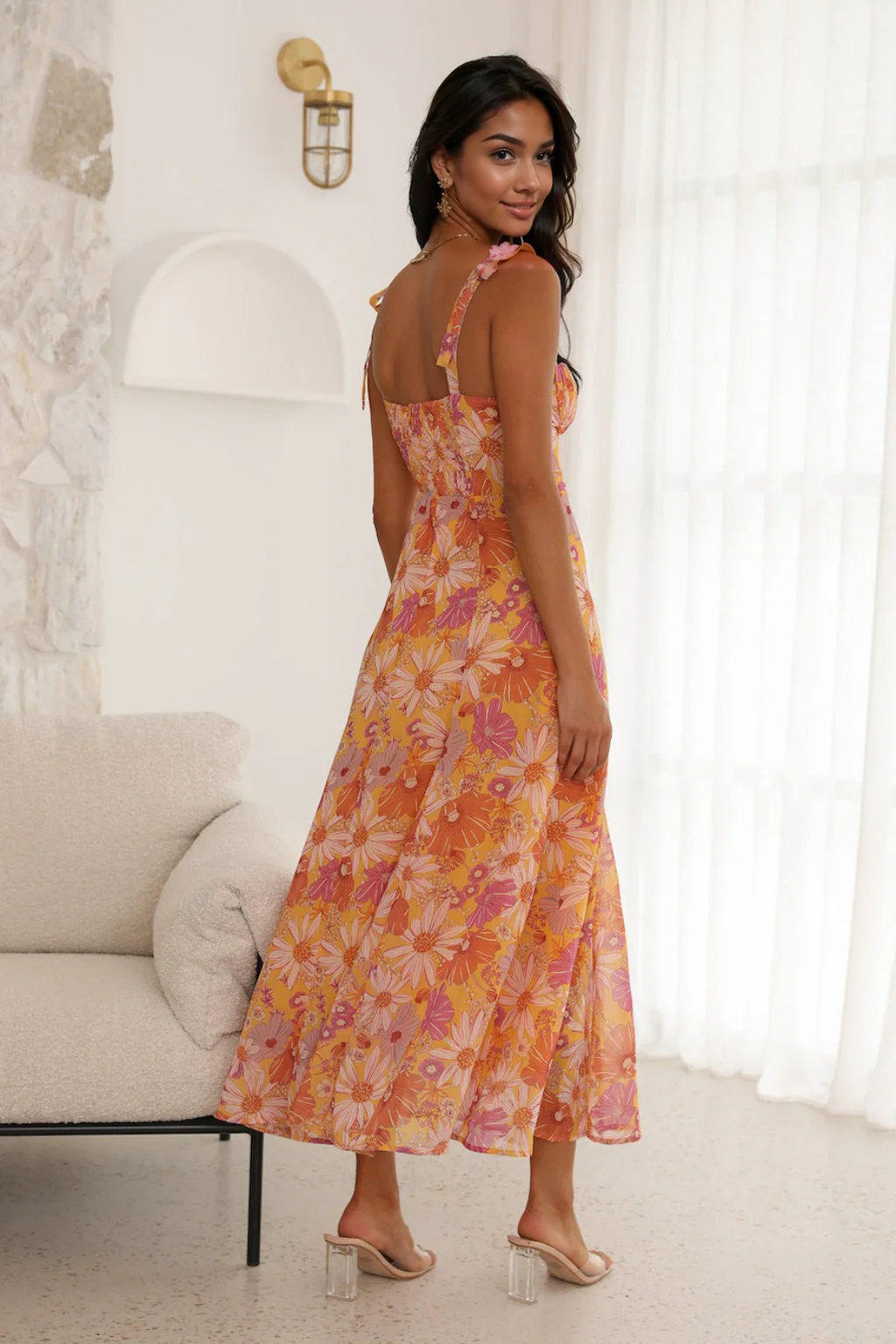 Divine Smile Midi Dress Orange - luluinthesky