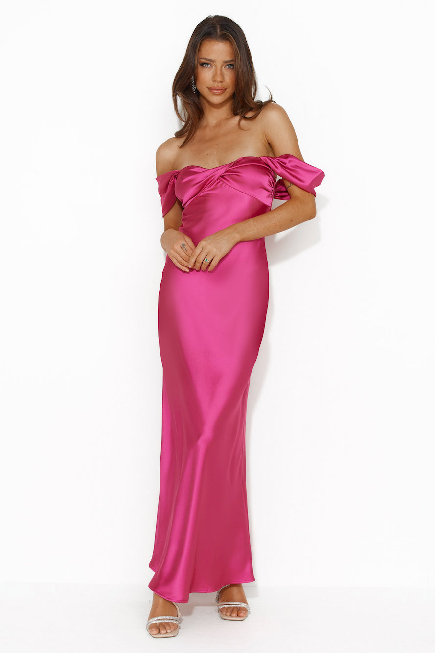 Shine Of Pearls Satin Maxi Dress Pink - luluinthesky