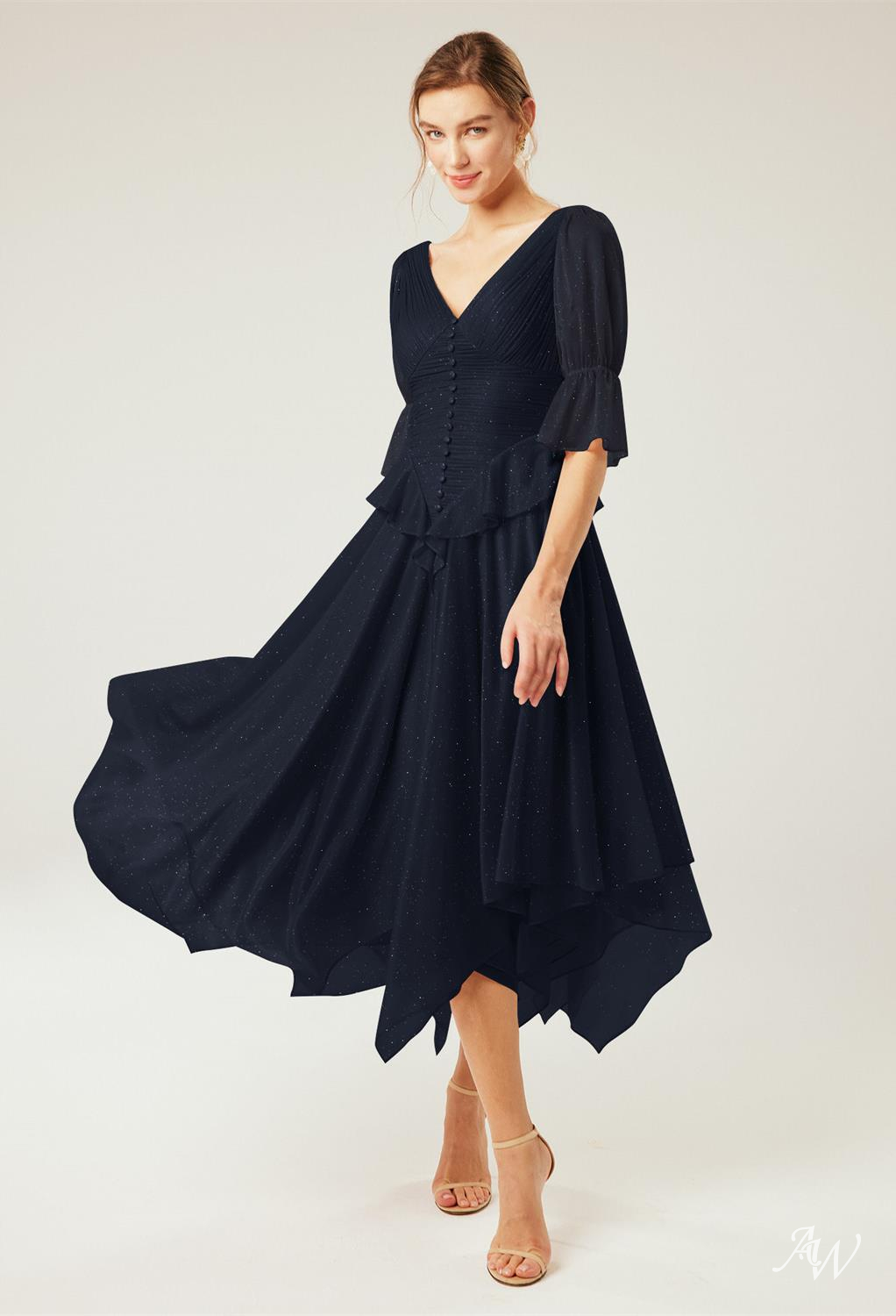 Aline Glitter Mesh Dresses