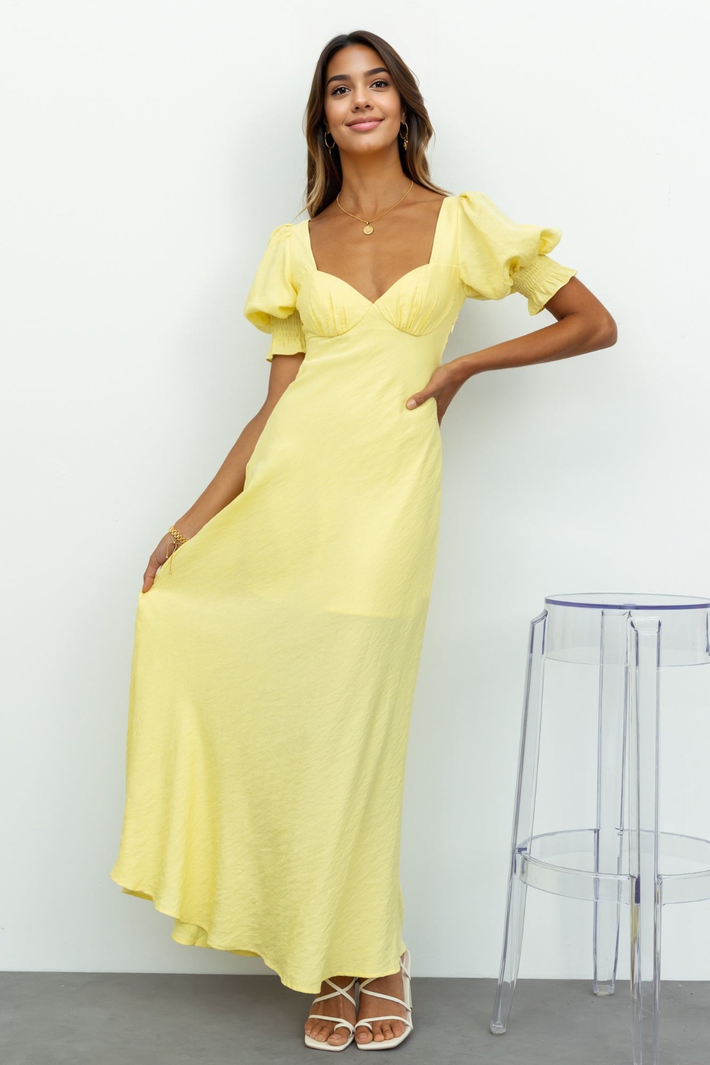 Love Rider Midi Dress Light Yellow - luluinthesky
