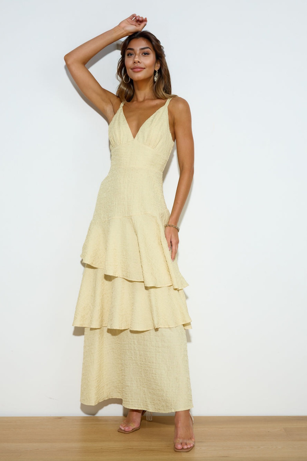 Red Carpet Entrance Maxi Dress Lemon - luluinthesky