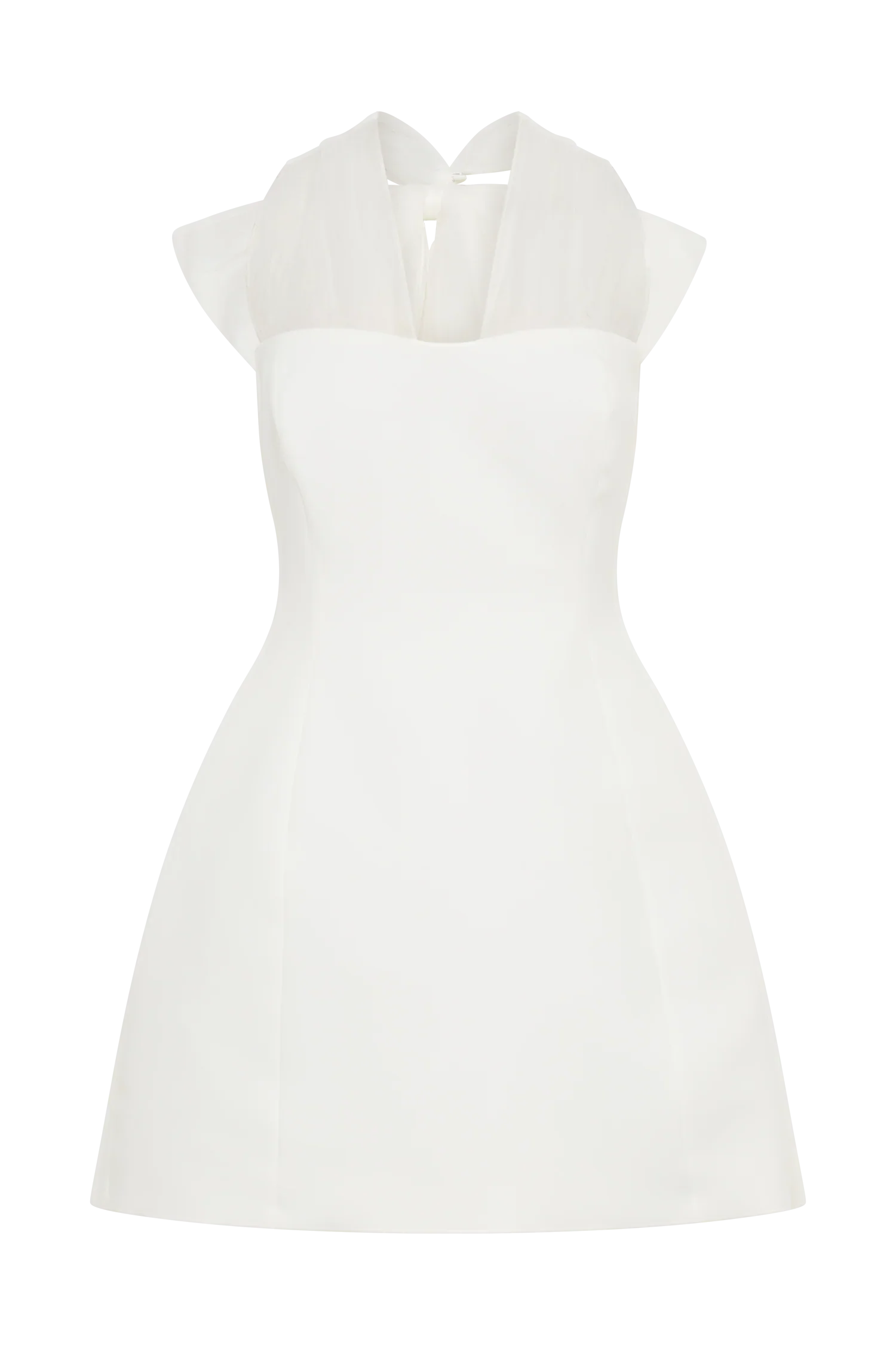 Maryam Tulle Bow Mini Dress - White - luluinthesky