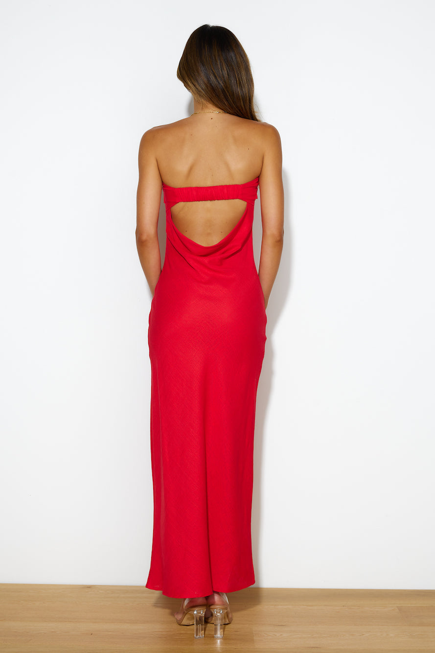 Chilling On My Own Maxi Dress Red - luluinthesky