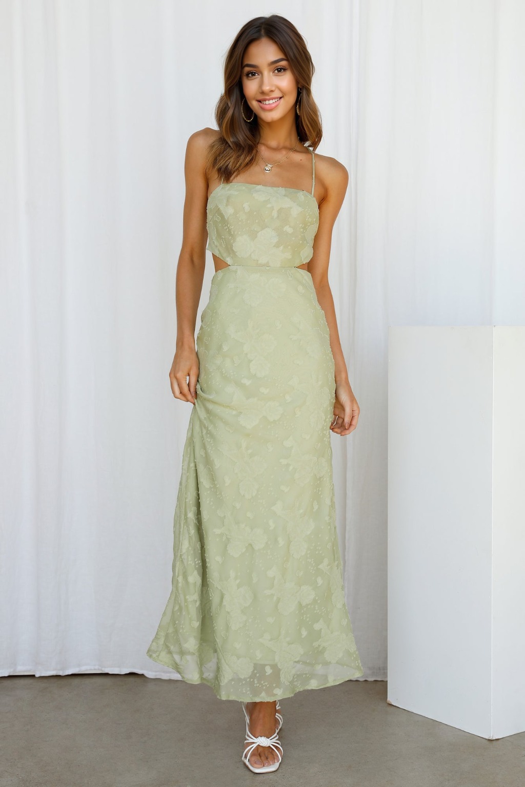 Rainbow Glow Midi Dress Sage - luluinthesky