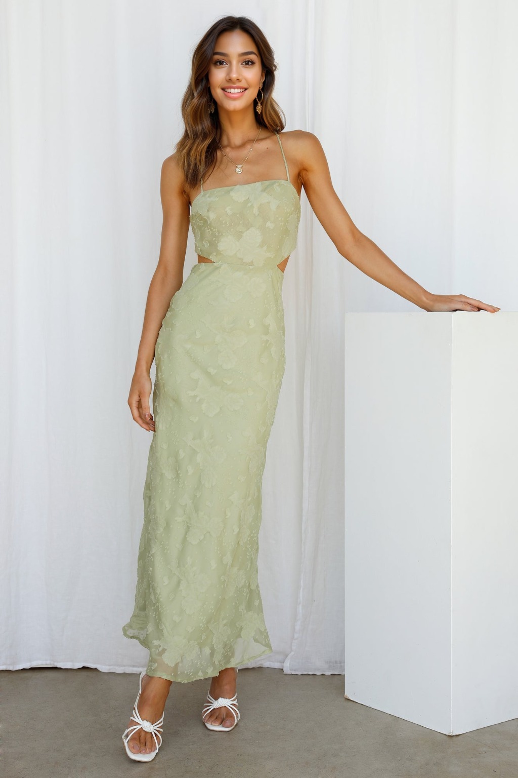 Rainbow Glow Midi Dress Sage - luluinthesky