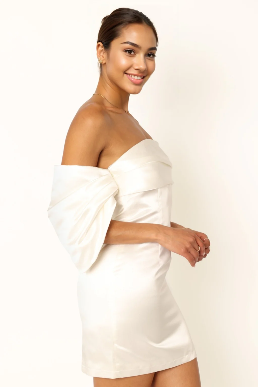 Nisha Strapless Mini Dress - White - luluinthesky