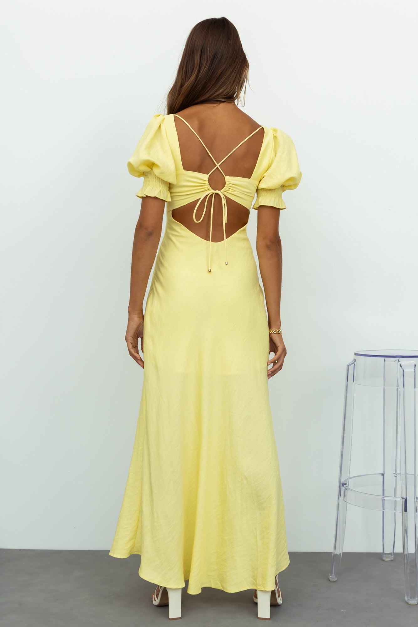 Love Rider Midi Dress Light Yellow - luluinthesky