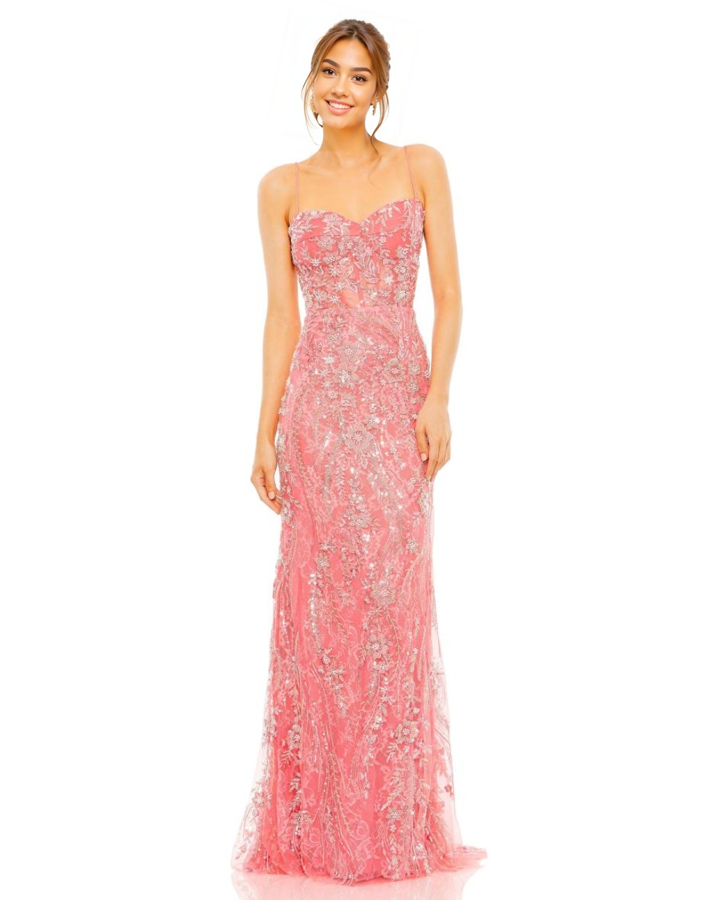 Mac Duggal 68511 Long Beaded Floral Prom Dress - luluinthesky