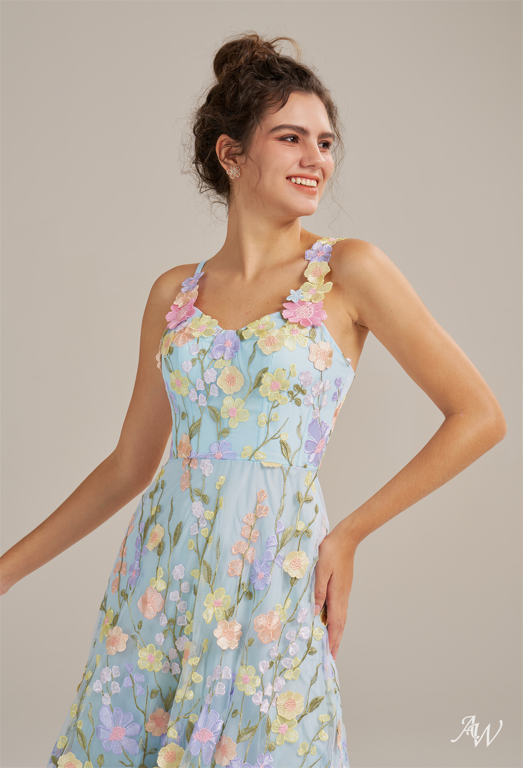 Alison A-line Tulle V-Neck Dresses - luluinthesky