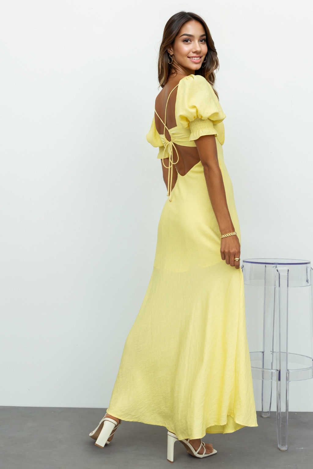 Love Rider Midi Dress Light Yellow - luluinthesky