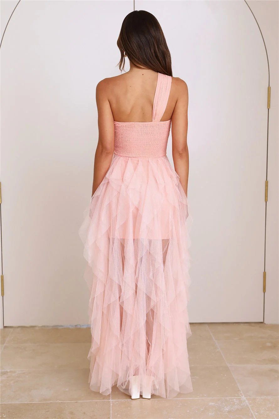 Lavish Style Tulle Maxi Dress Pink - luluinthesky