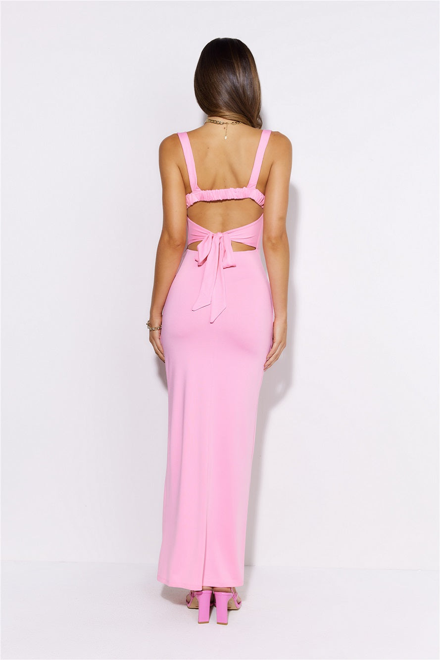 Enter The Party Maxi Dress Pink - luluinthesky