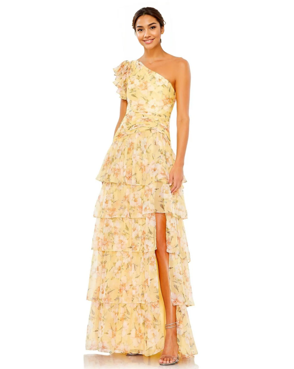 Mac Duggal 55810 Long Formal One Shoulder Print Gown - luluinthesky