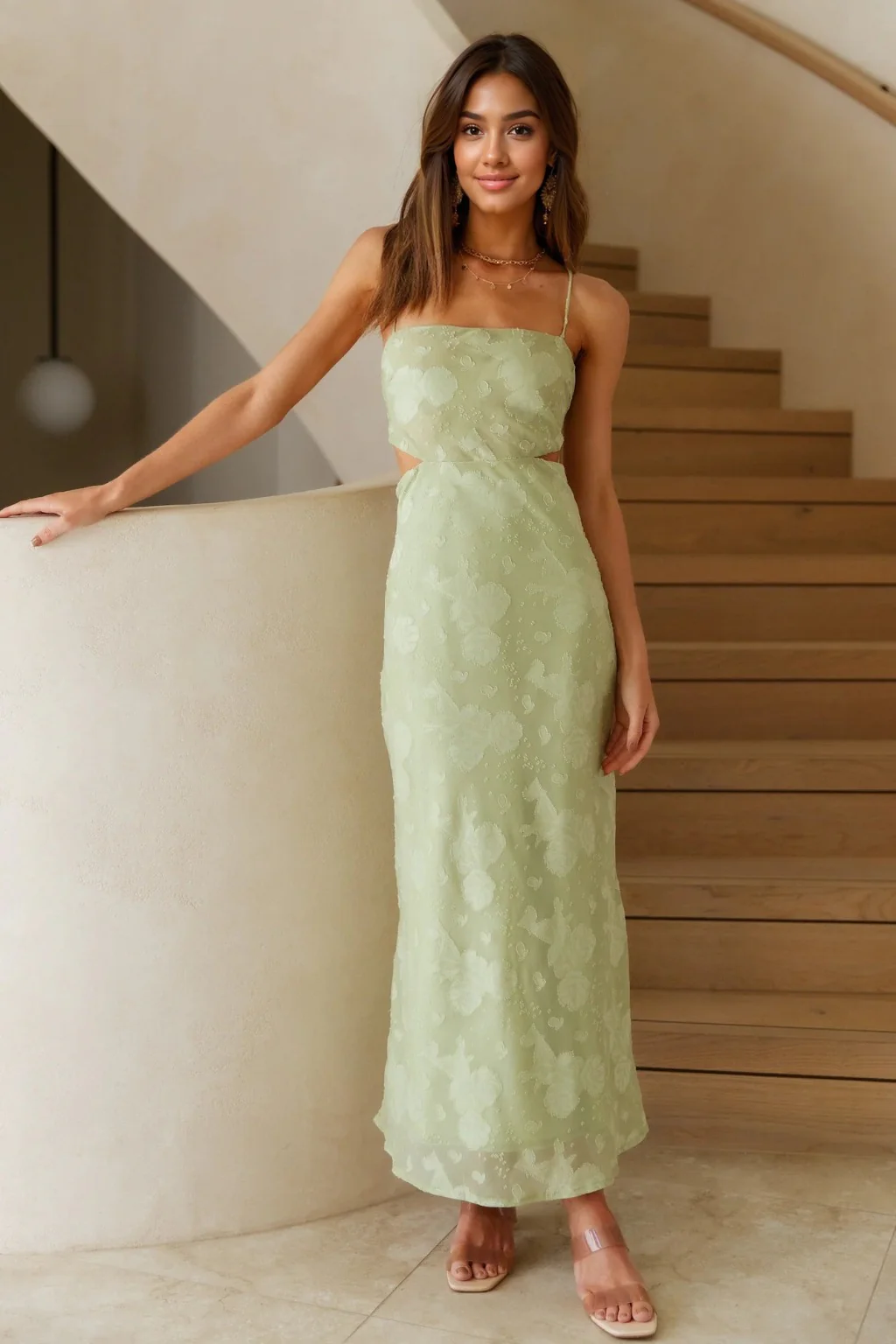 Cascalone Maxi Dress Sage - luluinthesky