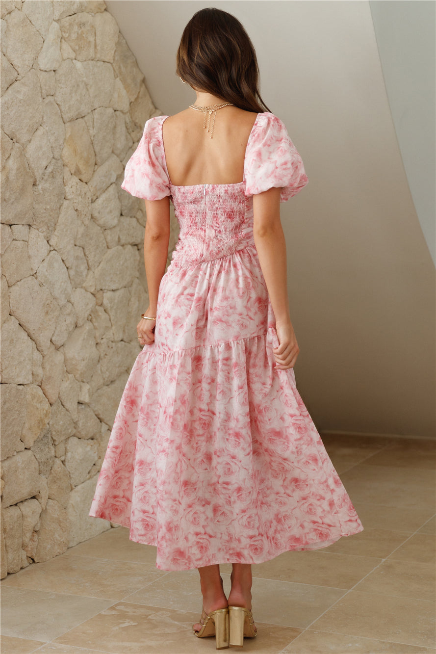 Your Girl Loves Midi Dress Pink - luluinthesky