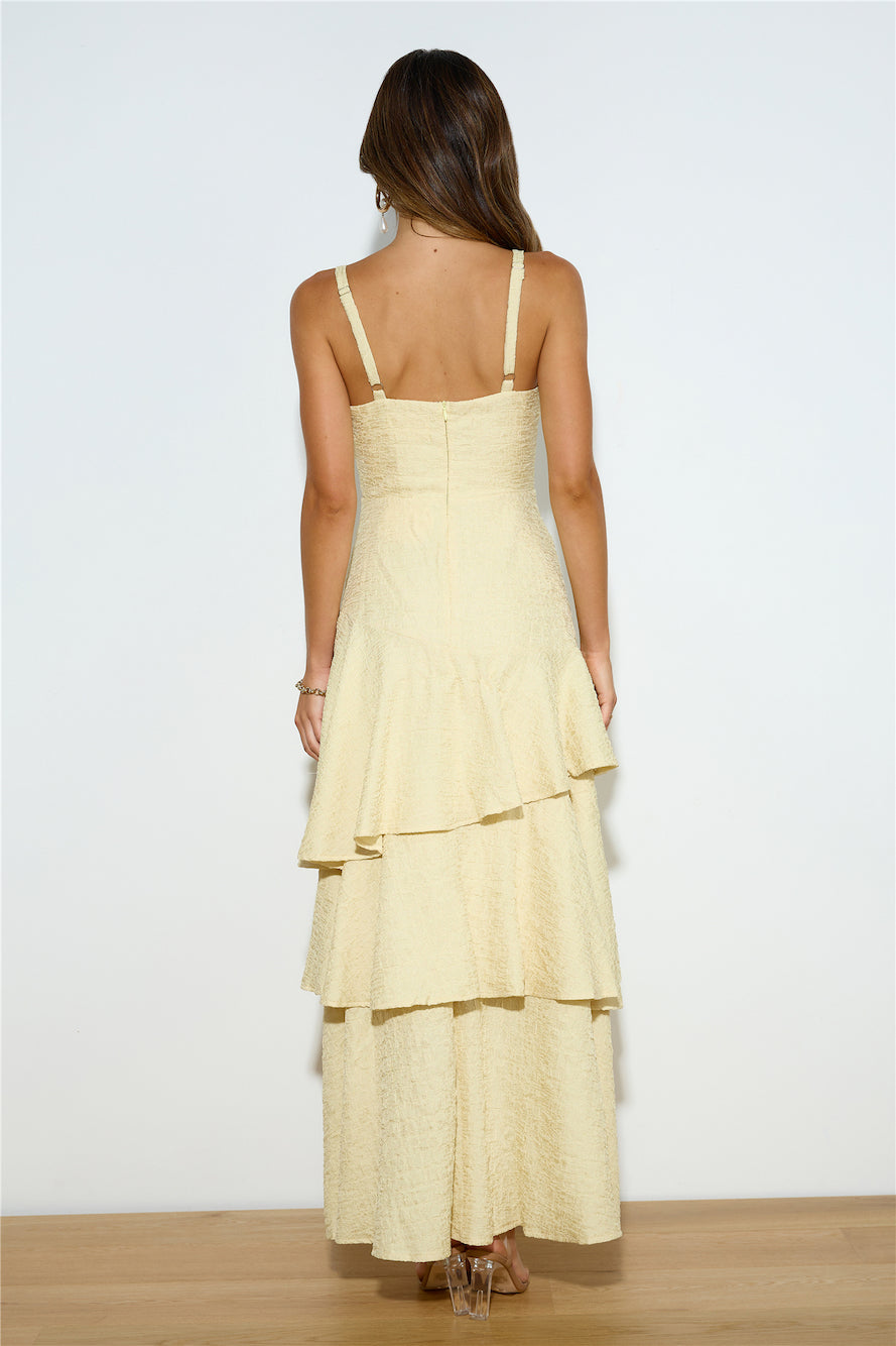 Red Carpet Entrance Maxi Dress Lemon - luluinthesky