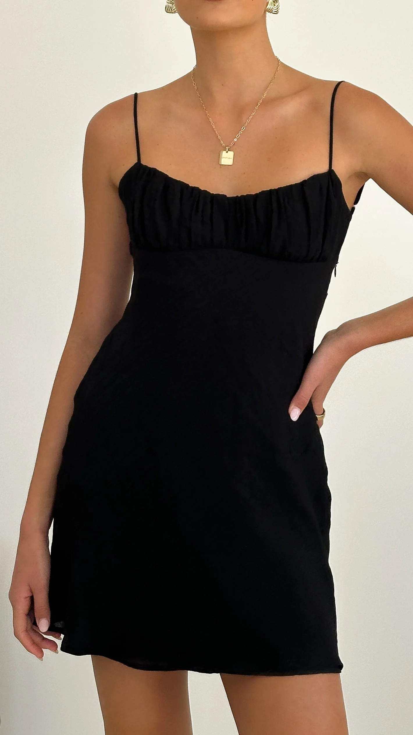 Galina Mini Dress - Black - luluinthesky