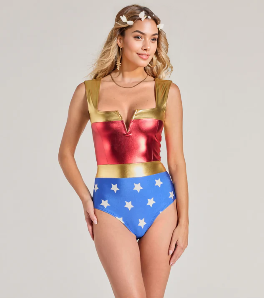 Lady Justice Metallic Foiled Bodysuit - luluinthesky