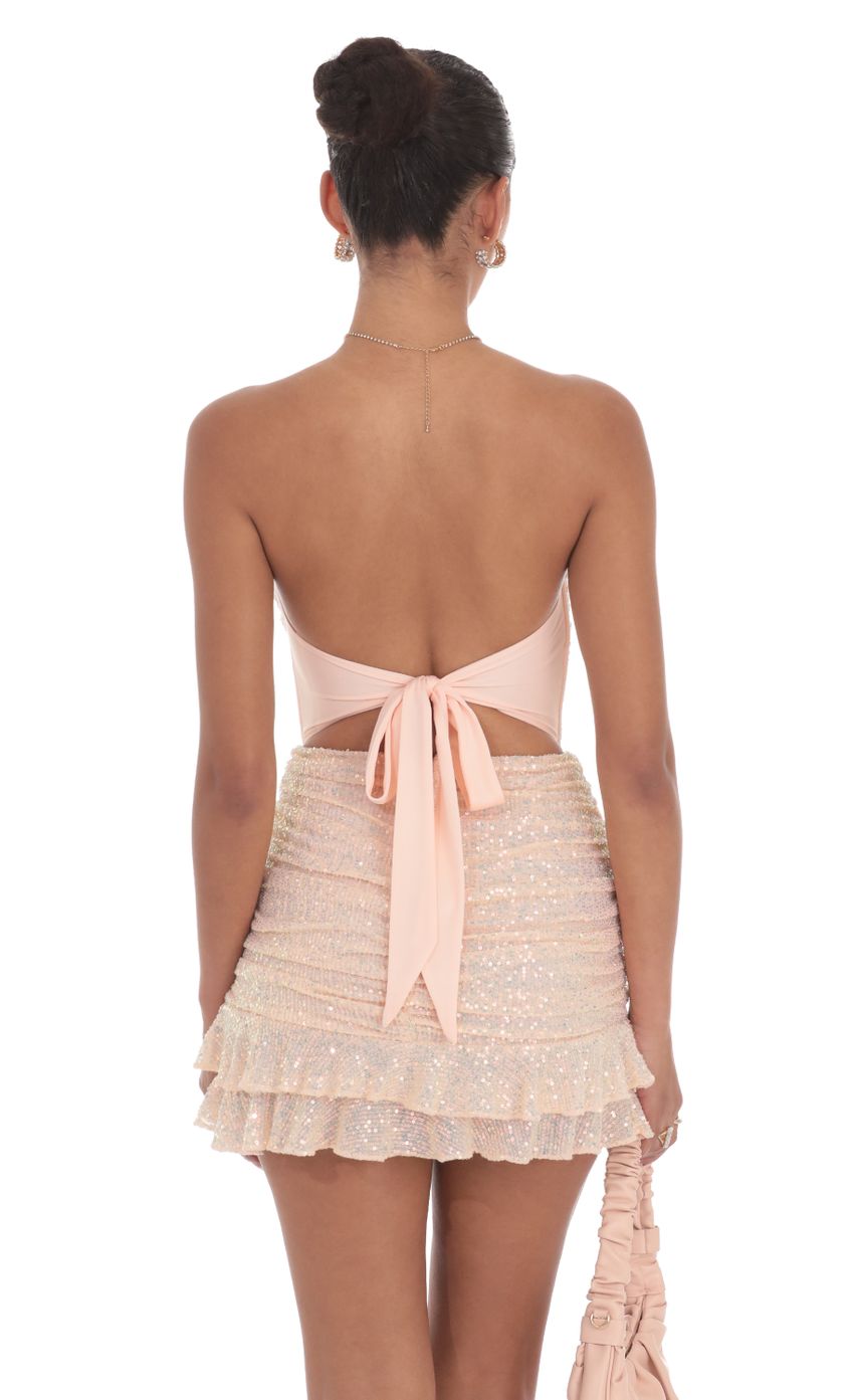 Sequin Ruched Bodycon Dress in Pink - luluinthesky