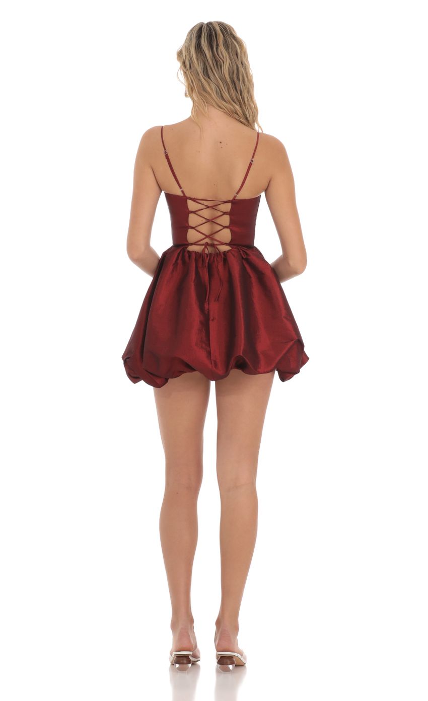 Bubble Skirt Dress in Deep Red - luluinthesky