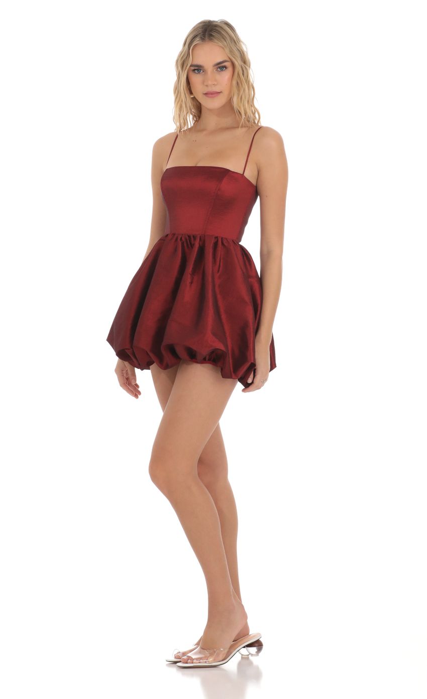 Bubble Skirt Dress in Deep Red - luluinthesky