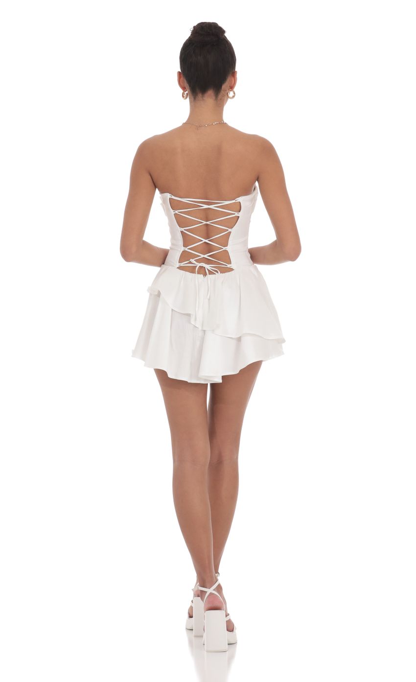 Corset Strapless Dress in White - luluinthesky