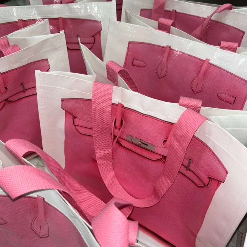 Grocery Bags Creative Parody Platinum Bag Print Woven Bag Fire Over The Net Birkin Fitness Casual Bag - luluinthesky