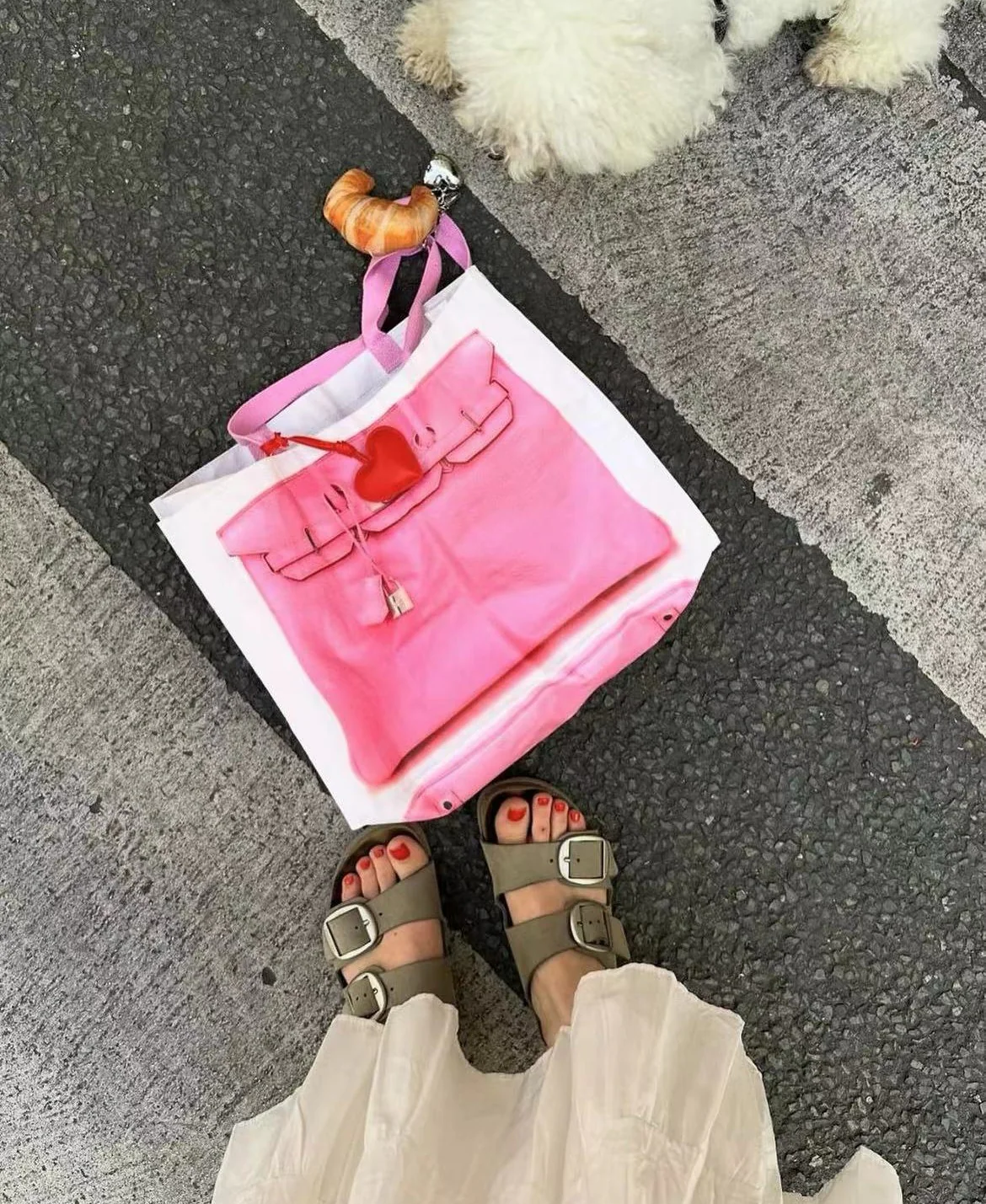 Grocery Bags Creative Parody Platinum Bag Print Woven Bag Fire Over The Net Birkin Fitness Casual Bag - luluinthesky