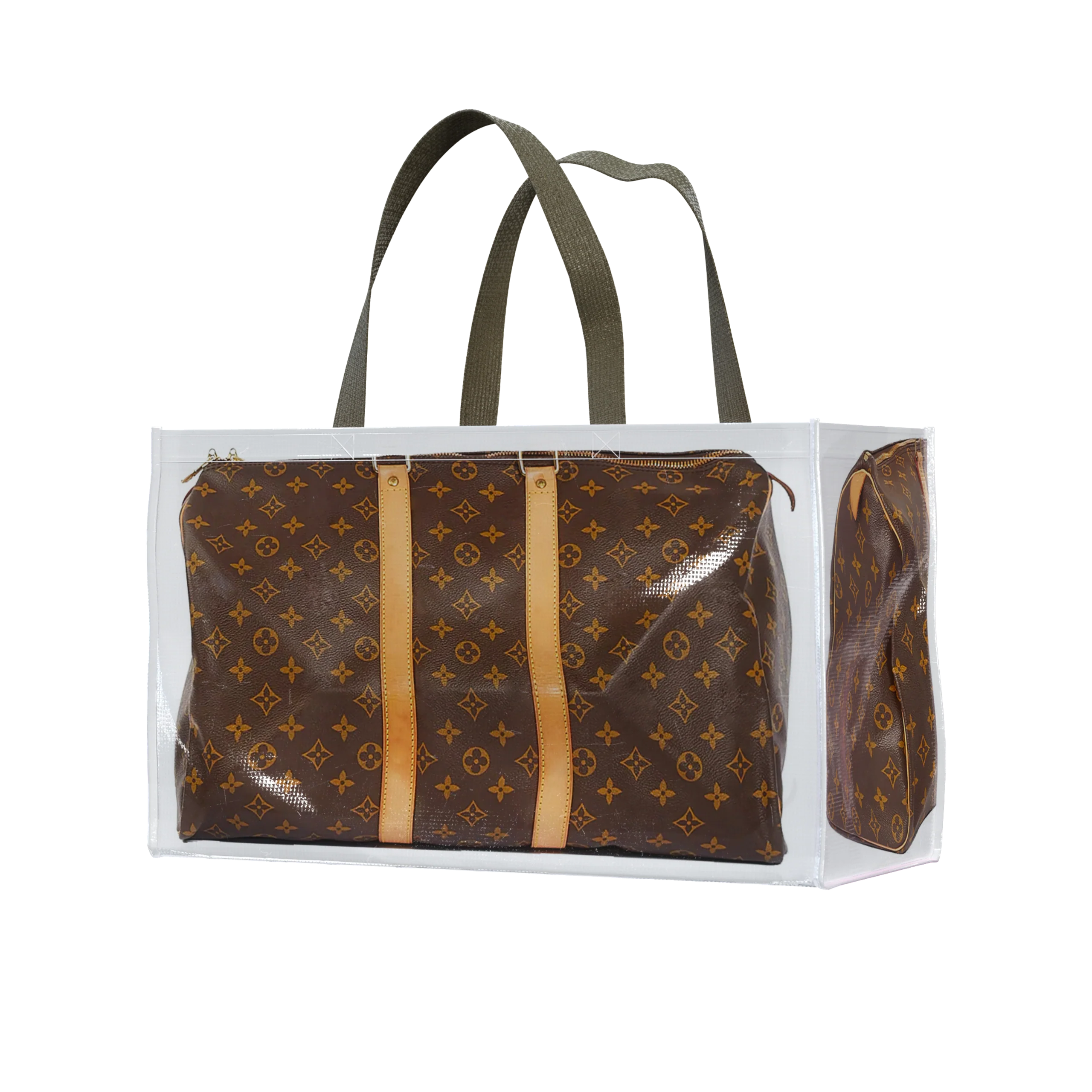 TITA ELVIE duffle Grocery Bag, brown canvas, large - luluinthesky
