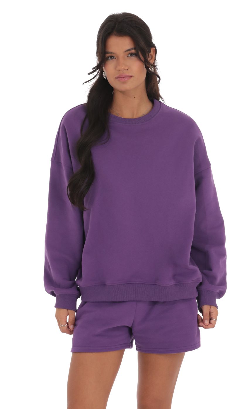 Fleece Jumper in Purple - luluinthesky