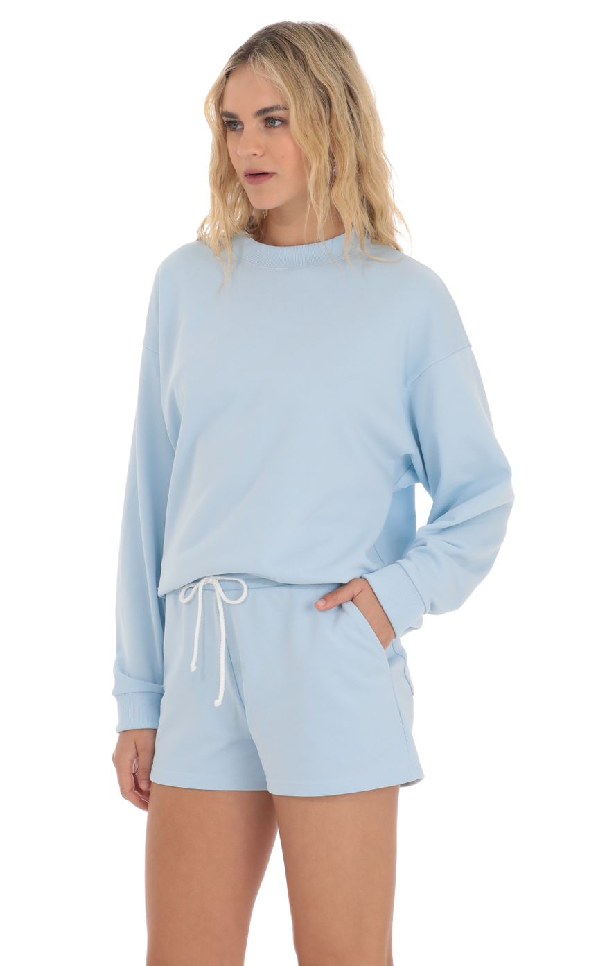 Embroidered Sports Suit in Baby Blue - luluinthesky