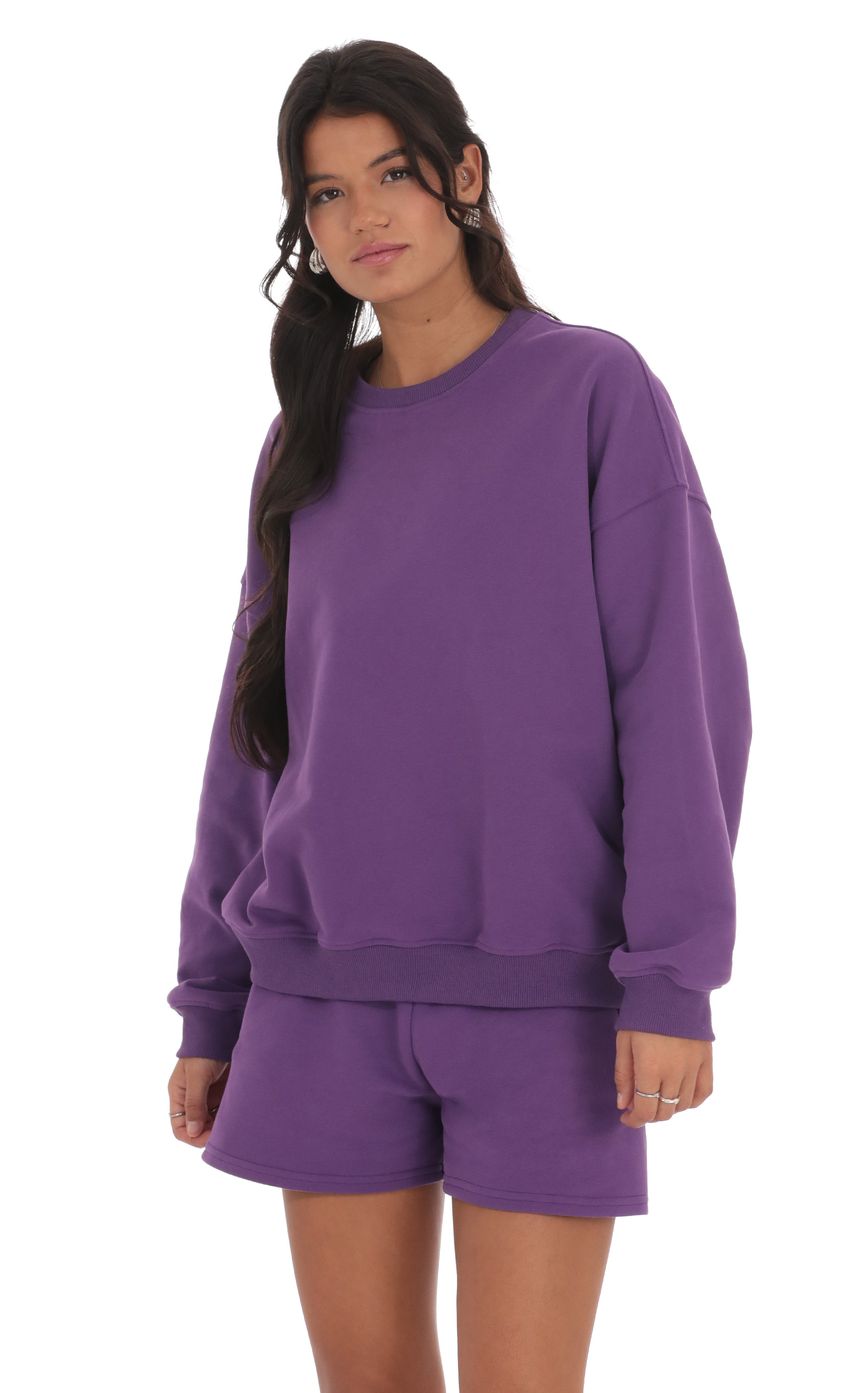 Fleece Jumper in Purple - luluinthesky
